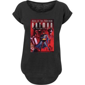 F4NT4STIC Shirt 'DC Comics Batman Mask Of The Phantasm'  duifblauw / donkerrood / zwart gemêleerd / wit