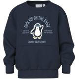 NAME IT Sweatshirt 'NMMVUGO'  navy / zwart / wit