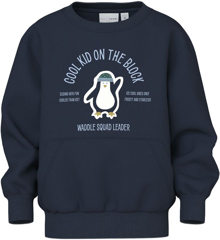 NAME IT Sweatshirt 'NMMVUGO'  navy / zwart / wit