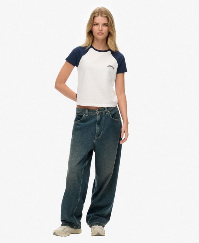 Superdry Shirt 'Essential'  navy / wit