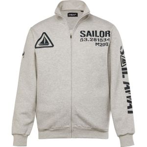 Men Plus Sweatvest  grijs gemêleerd