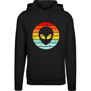 F4NT4STIC Sweatshirt 'Alien Head Retro Sunset Cutout'  aqua / geel / rood / zwart