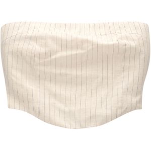 Pull&Bear Top  crème / donkergrijs