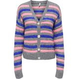 ONLY Gebreid vest 'ONLPOPPY'  donkerblauw / grijs gemêleerd / rosa