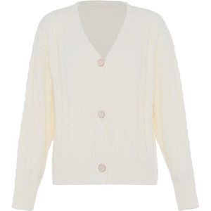 faina Gebreid vest  wolwit