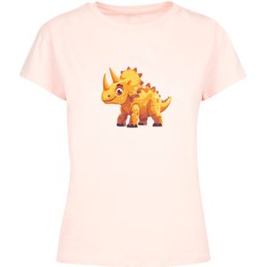 F4NT4STIC Shirt 'Süßer Triceratops Dinosaurier'  nude / oranje