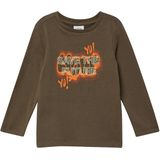 s.Oliver Shirt  bruin / oranje / wit