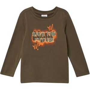 s.Oliver Shirt  bruin / oranje / wit