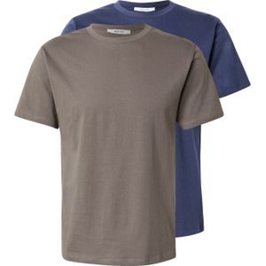 ABOUT YOU Shirt 'Lio'  donkerblauw / grijs