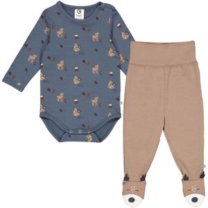 Müsli by GREEN COTTON - Set - Smoky Blue - Lichtbruin - Wit - 2-delig - Lange Mouw