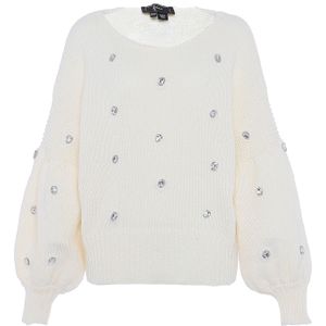 faina Trui  zilver / wolwit