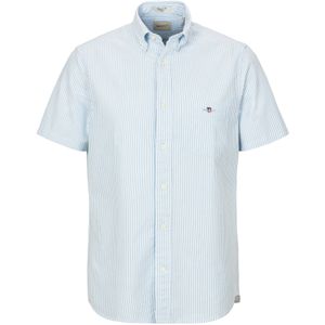 Gant - REG CLASSIC OXFORD STRIPE SS SHIRT - Overhemd - Lichtblauw - Korte Mouwen