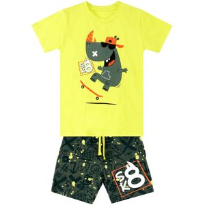 Denokids Trainingspak 'Skater Hippo'  olijfgroen