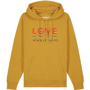 Watapparel Sweatshirt 'Love always wins'  blauw / bruin / geel / oranje