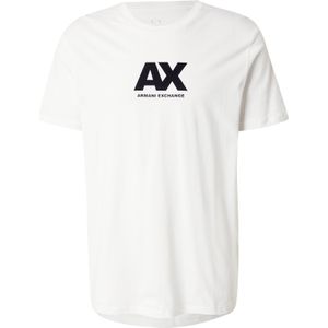 Armani Exchange - Printed Round Neck T-Shirt - Wit - Katoen