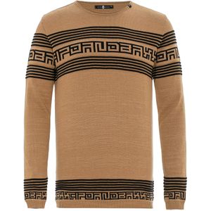CIPO & BAXX Trui  camel / donkerbruin