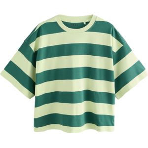 Next - Shirt - Lichtgroen - Donkergroen - Gestreept - Halve Mouw