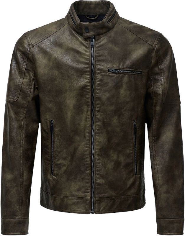 Salsa Jeans - 21010229 - Leren Jas - Donkerbruin - Regular Fit