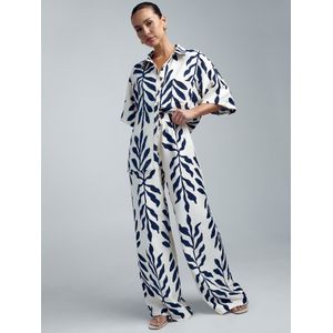 St MRLO Broek 'Kady'  donkerblauw / wit