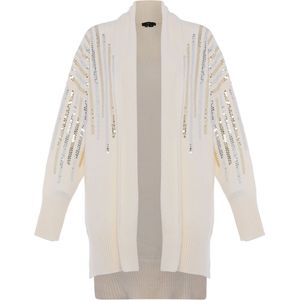 faina Gebreid vest  goud / zilver / wolwit