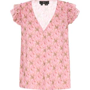 faina Blouse 'Fashion Look'  donkerbeige / rosa / oudroze