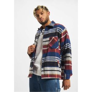 2Y Premium Overhemd  navy / bruin / donkerrood / wit