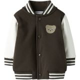 NAME IT Sweatvest 'NBMRobinson'  donkerbruin / wit