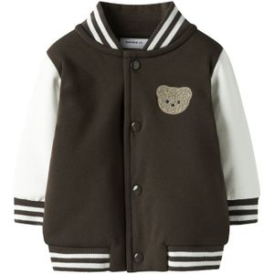 NAME IT Sweatvest 'NBMRobinson'  donkerbruin / wit