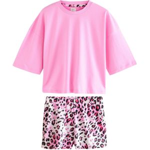 Next Korte pyjama  pink / zwart / wit