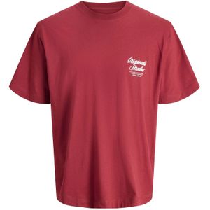 JACK & JONES Shirt 'JORNorrebro'  rood / wit