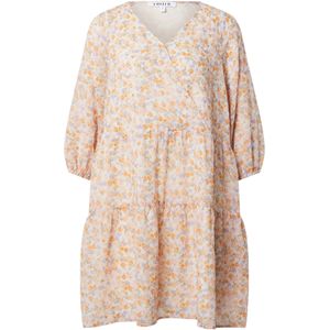 EDITED Jurk 'Marou'  crème / olijfgroen / lichtlila / oranje / abrikoos