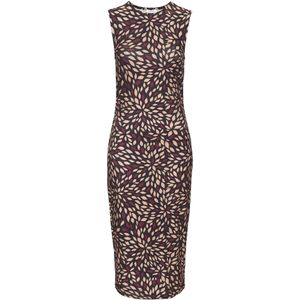 Lascana - Midi-jurk - Zwart bruin beige - Met All-over Print