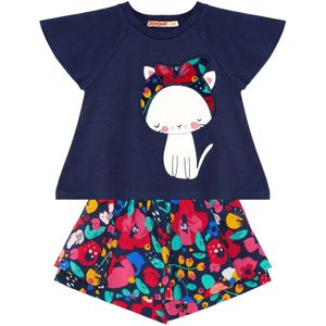 Denokids Trainingspak 'Cat & Flowers'  gemengde kleuren
