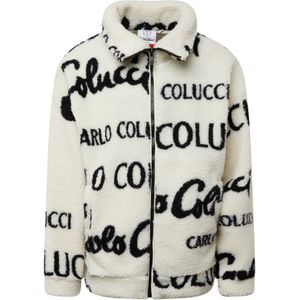 Carlo Colucci Fleece jas  zwart / offwhite