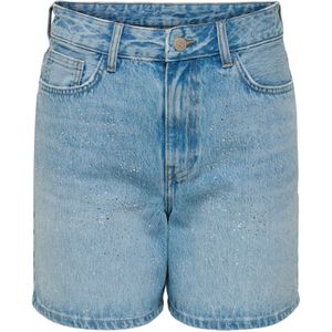 Denim Shorts - Blauw - Katoen - High Waist - Regular Fit