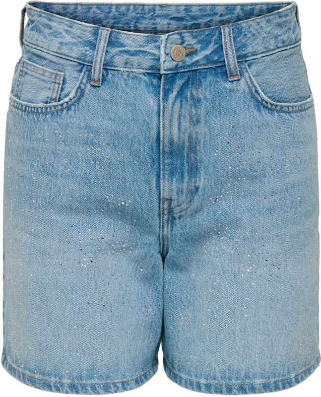 Denim Shorts - Blauw - Katoen - High Waist - Regular Fit