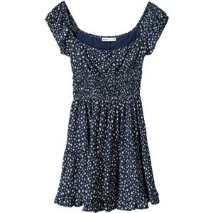 Bershka Zomerjurk  navy / wit