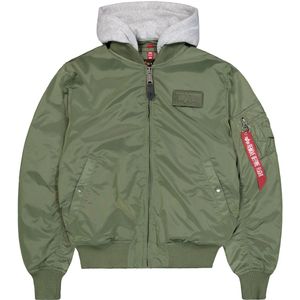 ALPHA INDUSTRIES Tussenjas 'MA-1 TT Hood'  groen / wit