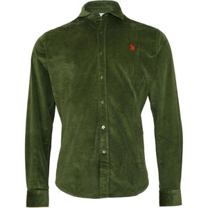 U.S. POLO ASSN. Overhemd  olijfgroen / rood