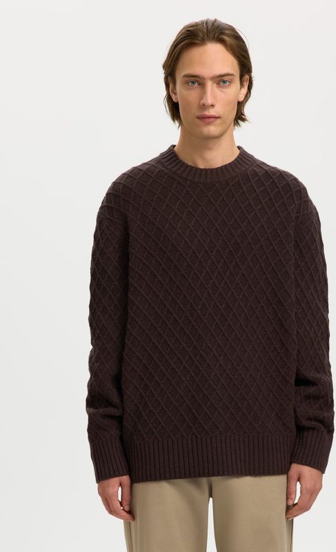 SELECTED Trui  chocoladebruin