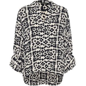 SOAKED IN LUXURY Blouse 'Zaya'  zwart / wit
