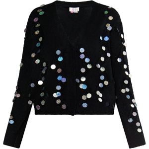 IZIA Gebreid vest  blauw / groen / zwart / zilver