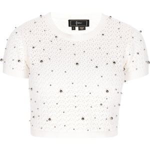 faina Top  zilver / offwhite