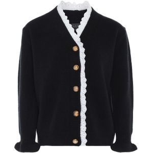 NAEMI Gebreid vest  zwart / wit