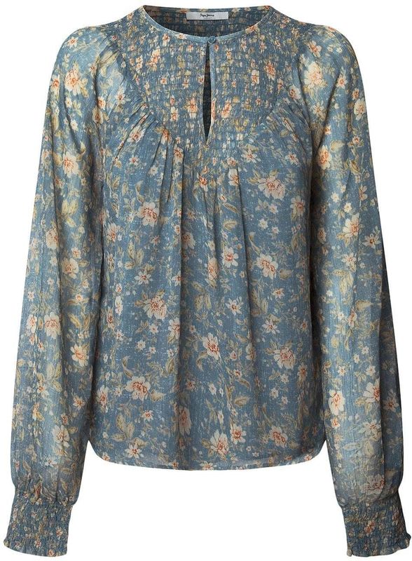 Pepe Jeans - Laurel Shirt - Chiffon Blouse - Met All-over Bloemenmotief - Relaxed Fit
