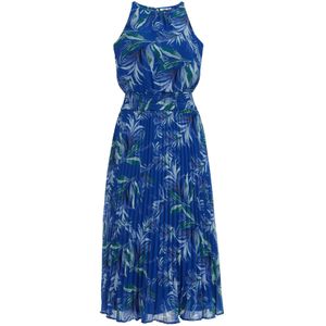 WE Fashion Zomerjurk  kobaltblauw / groen / wit