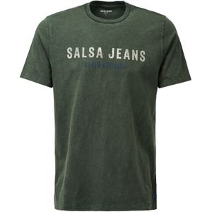 Salsa - 21010294 - T-shirt - Legergroen - Slim Fit - Korte Mouwen