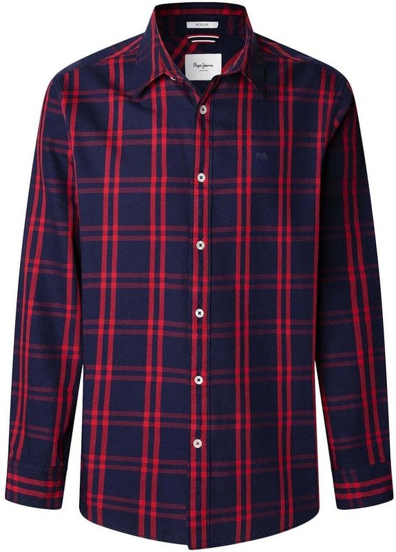 Pepe Jeans - Conrad - Overhemd - Marine - Rood - Bourgogne