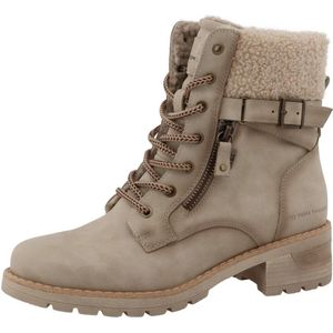 TOM TAILOR - Veterlaarsjes - Taupe - Imitatieleder