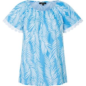 MORE & MORE Blouse  lichtblauw / wit